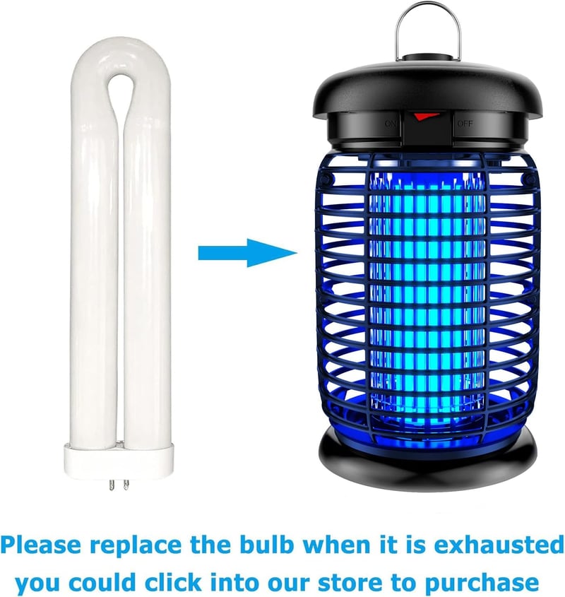 WUEAOA UV Rovarcsapda 4200V 15W LED Szúnyog- és Legycsapda Beltéri Kültéri IPX4