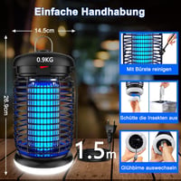 WUEAOA Elektromos Rovarcsapda LED Lámpával, 4200V Szúnyogirtó UV Fénnyel, IPX4 Vízálló Légyirtó Szúnyogok Ellen 5