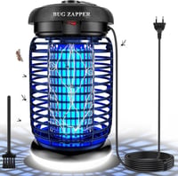 WUEAOA Elektromos Rovarcsapda LED Lámpával, 4200V Szúnyogirtó UV Fénnyel, IPX4 Vízálló Légyirtó Szúnyogok Ellen 1