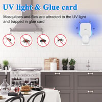 WUEAOA UV LED Rovarcsapda Szúnyogcsapda 2db Ragacsos Lapokkal 2