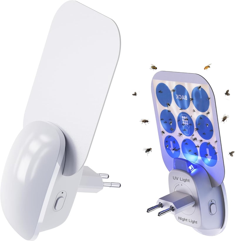 WUEAOA UV LED Rovarcsapda Szúnyogcsapda 2db Ragacsos Lapokkal