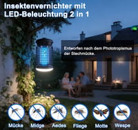 WUEAOA UV Rovarcsapda 4200V 15W LED Szúnyog- és Legycsapda Beltéri Kültéri IPX4 3