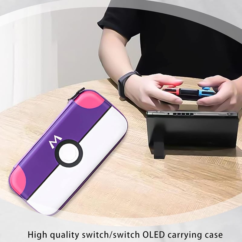 WUERKIYA Nintendo Switch és Switch OLED kemény hordtáska 10 játékhoz, lila