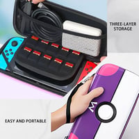 WUERKIYA Nintendo Switch és Switch OLED kemény hordtáska 10 játékhoz, lila 7