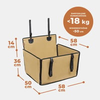 WUGLO Erősített Kutyaülés Autóhoz M-es Méret Vízálló Beige - M, beige 8