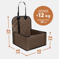WUGLO Extra Stabil Autós Kutyaülés - Vízálló Kisállat Hordozó Kis és Közepes Kutyáknak - 3 Pántos Rögzítés, Megerősített Falak, Első és Háts 6