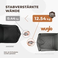 WUGLO Extra Stabil Kutya Autósülés - Megerősített Falú Vízálló Kisállat Ülés Kis és Közepes Kutyáknak - Állítható Pántokkal Első és Hátsó Ül 3