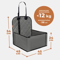 WUGLO Extra Stabil Kutya Autósülés - Megerősített Falú Vízálló Kisállat Ülés Kis és Közepes Kutyáknak - Állítható Pántokkal Első és Hátsó Ül 6
