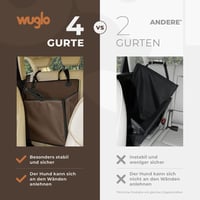 WUGLO Extra Stabil Kutyaülés Autóhoz L Méret Barna Vízálló Erősített Hátsó Ülésre 3