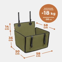 WUGLO Autosedačka pre psov na zadné sedadlo - veľkosť M, kaki - extra stabilná, vodoodolná autosedačka so 4 upevňovacími popruhmi pre stredne veľké psy (max. 18 kg) 8