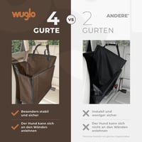 Scaun auto pentru câini WUGLO pentru bancheta din spate, extra stabil, pentru câini de talie medie, până la max. 18 kg 3