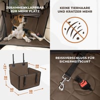 Scaun auto pentru câini WUGLO pentru bancheta din spate, extra stabil, pentru câini de talie medie, până la max. 18 kg 6