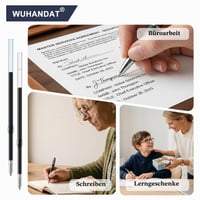Set 30 Rezerve Pix WUHANDAT 0,7 mm Negru, Set Rezerve Înlocuibile pentru Pix 7