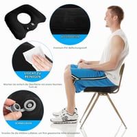 Wukemaoyi Napuhujući ortopedski jastuk u obliku krafne protiv hemoroida, ergonomski putni jastuk za uredsku stolicu, invalidska kolica, rasterećenje trtične kosti 4