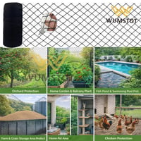 Plasă de protecție pentru păsări WUMSTOT, PE ranforsată, ochiuri de 1,5 cm, negru, 4 x 10 m (40 m²), pentru straturi de grădină și balcon, tufe și pomi fructiferi 6
