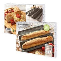 Wundermix plech na pečenie bagiet s nepriľnavým povrchom na 3 bagety, perforovaná forma na pečenie chleba, 38,5 x 28 x 3,5 cm 1