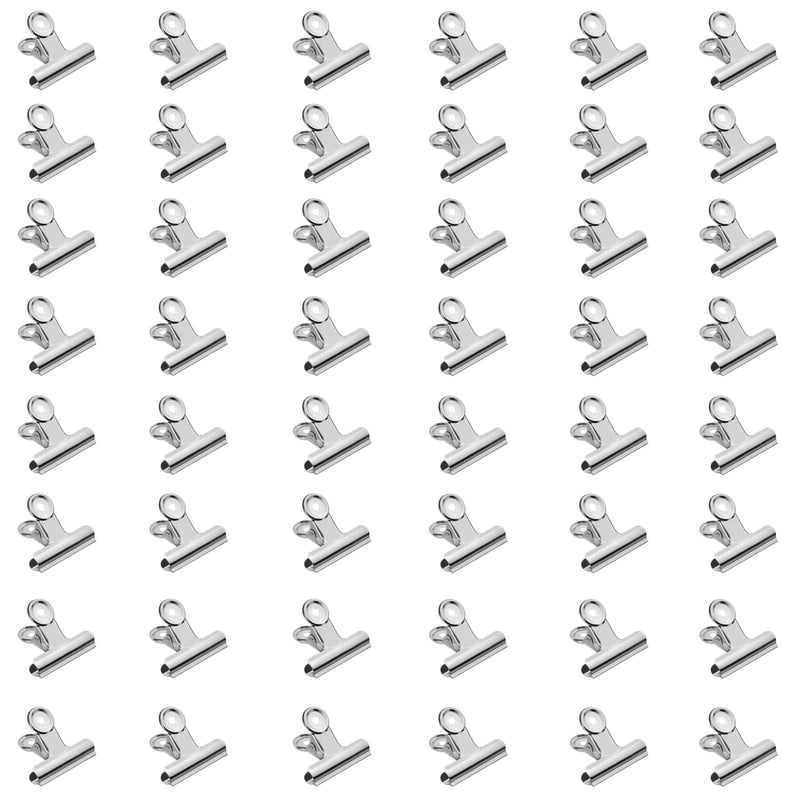 WUPENGZON 50 buc. Mini clipsuri tip bulldog, 22 mm, cleme metalice mici, argintii, agrafe multifuncționale pentru fotografii, pungi, uz de birou și bucătărie