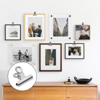 WUPENGZON 50 buc. Mini clipsuri tip bulldog, 22 mm, cleme metalice mici, argintii, agrafe multifuncționale pentru fotografii, pungi, uz de birou și bucătărie 3