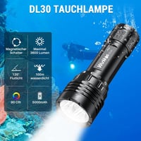 Wurkkos DL30 3600 Lumen Merülőlámpa Vízálló IPX8 USB Töltővel 5