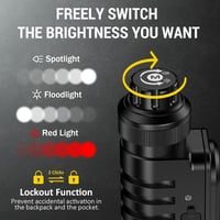 Lanternă frontală Wurkkos HD16 cu lumină roșie, 2500 lumeni, USB-C, rezistentă la apă 5