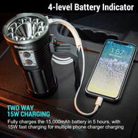 Wurkkos TS32 LED zseblámpa 13000 lumen fényerővel, USB-C töltés, 3x5000 mAh akkumulátor, 584m hatótáv, IP68 vízálló, kempinghez, túrázáshoz 5
