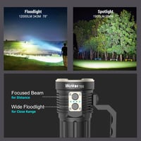 Wurkkos TS32 LED zseblámpa 13000 lumen fényerővel, USB-C töltés, 3x5000 mAh akkumulátor, 584m hatótáv, IP68 vízálló, kempinghez, túrázáshoz 3