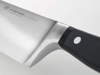 Kuchársky nôž WÜSTHOF Classic 20 cm, čierny, nehrdzavejúca oceľ, kovaný, ostrý kuchynský nôž so škrabkou 4