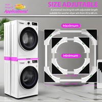 WusyStore Mosógép és Szárítógép Alátét Szett, Állítható Mélység 45-68 cm, Fehér 2