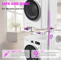 WusyStore Mosógép és Szárítógép Alátét Szett, Állítható Mélység 45-68 cm, Fehér 4