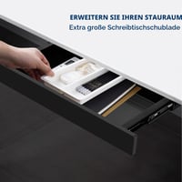 Wuudi zásuvka pod stôl, výsuvný organizér na písacie potreby pre kancelársky stôl na sedenie a státie, čierna 6