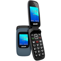 WUUM CLAP Vyklápací mobilný telefón s dvojitým displejom, veľkými tlačidlami, 2 rýchlymi voľbami, SOS tlačidlom, Bluetooth, 800 mAh batériou, USB-C, titánový 1
