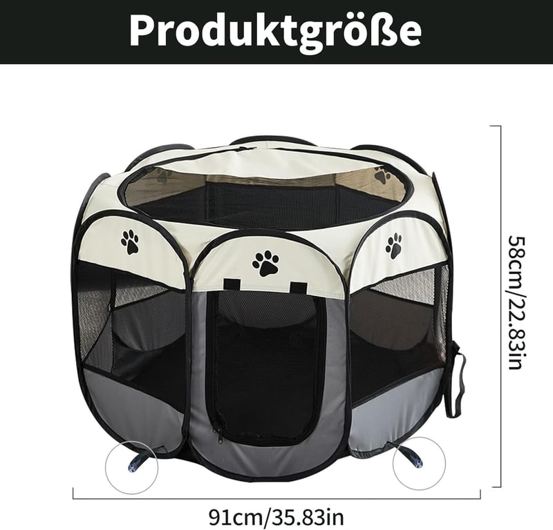 WUWENY összecsukható kutyakabin szürke M méret - kiskutyák, macskák, nyulak
