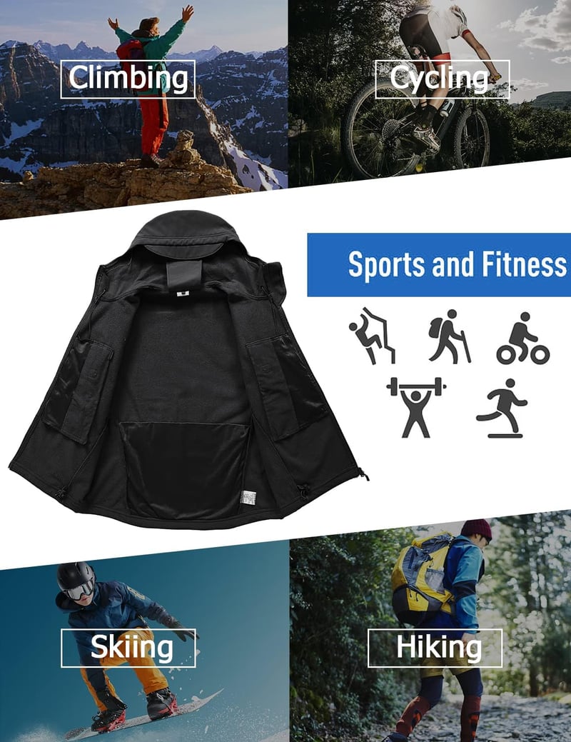Wuzfully férfi softshell kabát taktikai vízálló téli dzseki kapucnival