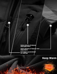 Wuzfully férfi softshell kabát taktikai vízálló téli dzseki kapucnival 3