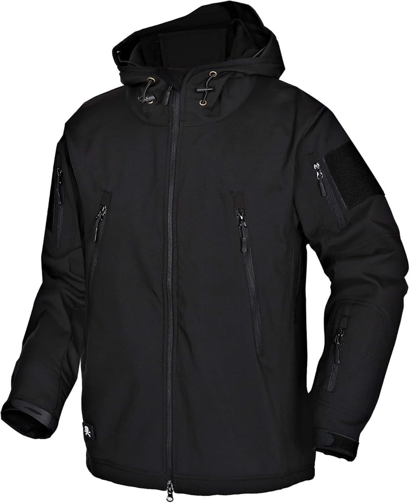 Wuzfully férfi softshell kabát taktikai vízálló téli dzseki kapucnival