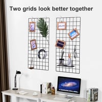 WUZILIN Nástenný mriežkový panel čierny 40x80 cm – DIY železná fotostena, multifunkčná nástenka na dekoráciu kuchyne a domova 9