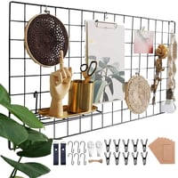 WUZILIN Nástenný mriežkový panel čierny 40x80 cm – DIY železná fotostena, multifunkčná nástenka na dekoráciu kuchyne a domova 1