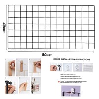WUZILIN Nástenný mriežkový panel čierny 40x80 cm – DIY železná fotostena, multifunkčná nástenka na dekoráciu kuchyne a domova 6