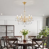 WUZUPS kristály csillár mennyezeti lámpa arany E14 hálóhoz konyhához fürdőszobához 8