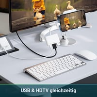 Wvoillty 3 v 1 Lightning HDMI adaptér pre iPhone a iPad, s certifikáciou Apple MFi, 1080P digitálny AV adaptér s funkciou OTG a nabíjaním, s podporou USB kľúčov, pre iPhone 14/13/12/11/XS/X 3