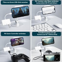 Wvoillty 3 v 1 Lightning HDMI adaptér pre iPhone a iPad, s certifikáciou Apple MFi, 1080P digitálny AV adaptér s funkciou OTG a nabíjaním, s podporou USB kľúčov, pre iPhone 14/13/12/11/XS/X 5