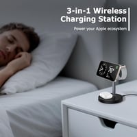 Wvoillty 3-in-1 Vezeték Nélküli Töltőállomás 15W MagSafe Kompatibilis iPhone 16/15/14/13 Apple Watch Qi2 Tanúsított 20W USB-C 3