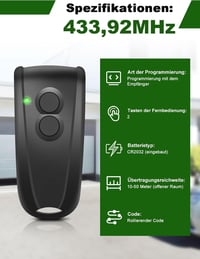Wvoillty 433.92 MHz Garázskapu Távirányító 2 Csatornás Kézi Adó Ecostar RSC2 RSE2 RSZ1 Liftronic 5
