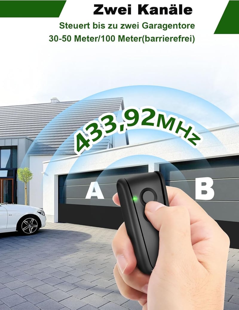 Wvoillty 433.92 MHz Garázskapu Távirányító 2 Csatornás Kézi Adó Ecostar RSC2 RSE2 RSZ1 Liftronic