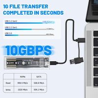 Wvoillty M.2 NVMe SSD Ház USB-C 10Gbps Adapter 2230/2242/2260/2280 PCIe SSD-khez UASP Támogatással Külső Merevlemez Tok 3