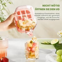 Wvu & Wvo Fľaša na ľadové kocky s uzáverom a nádobou, 2 v 1 forma na ľad a fľaša na vodu, 2 ks (ružová 500 ml + zelená 800 ml) 3