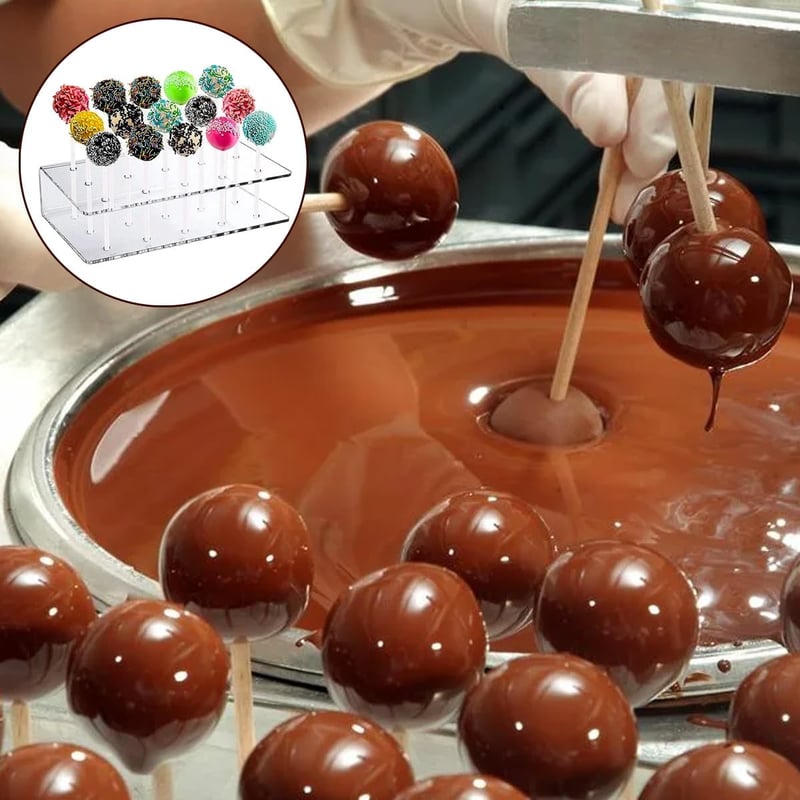 WWYSSZ 2db Cake Pop Tartó 20 Lyukkal, Lollipop Állvány Botokkal és Csomagolással