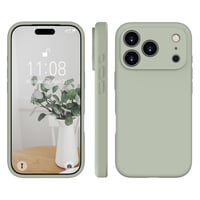 Silikónové puzdro WXX pre iPhone 17 Pro Max – ultra tenké s podšívkou z mikrovlákna, ochranný kryt z tekutého silikónu, matný povrch, 6,9 palca, medeno-zelená 1