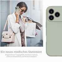 Silikónové puzdro WXX pre iPhone 17 Pro Max – ultra tenké s podšívkou z mikrovlákna, ochranný kryt z tekutého silikónu, matný povrch, 6,9 palca, medeno-zelená 6