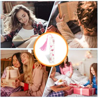 Semn de carte din rășină cu flori presate WY LIGHTING LEVEL cu ciucure, semn de carte cu flori naturale uscate pentru cititori, profesori și elevi, roz deschis 9